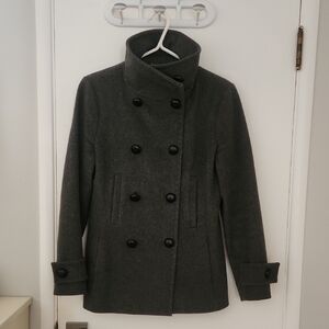 Aritzia Talula Babaton Charcoal Pea Coat Size S